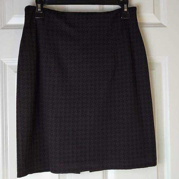 St John Collection Houndstooth Skirt Black Brown - Picture 1 of 7